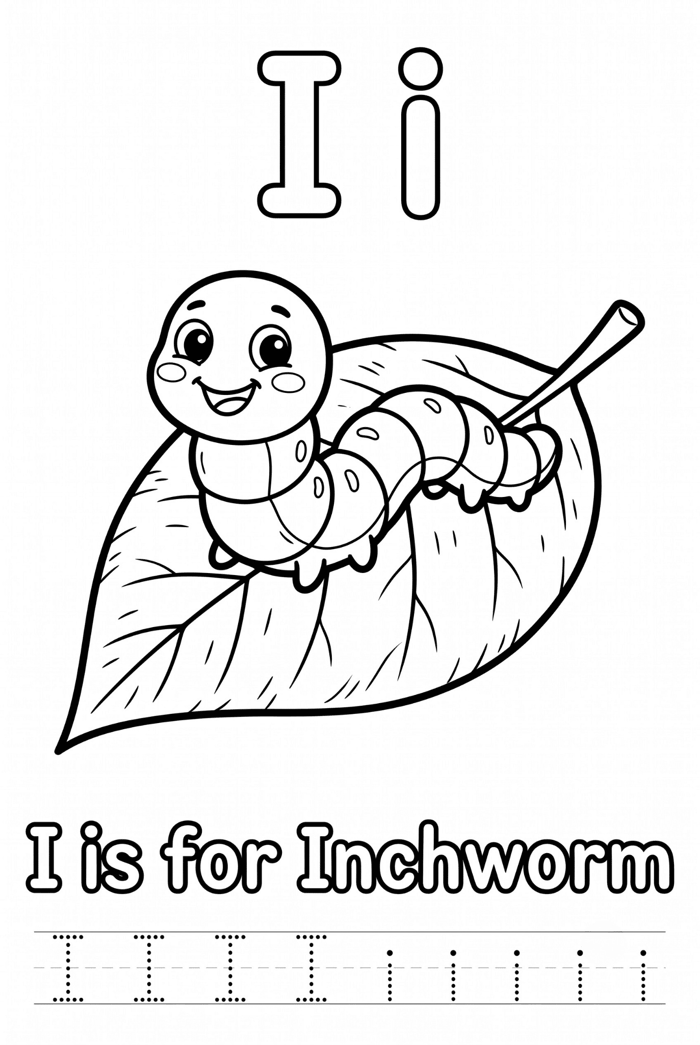 Free printable Alphabet I coloring pages for kids featuring uppercase and lowercase I with cute I words and illustrations for preschool and kindergarten learning.